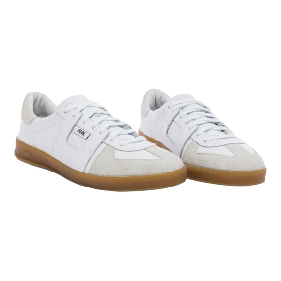 P448 NWOT Monza Leather and Suede Lace-Up Sneakers w/ Box - Size 38/7.5-8 - Picture 2 of 6